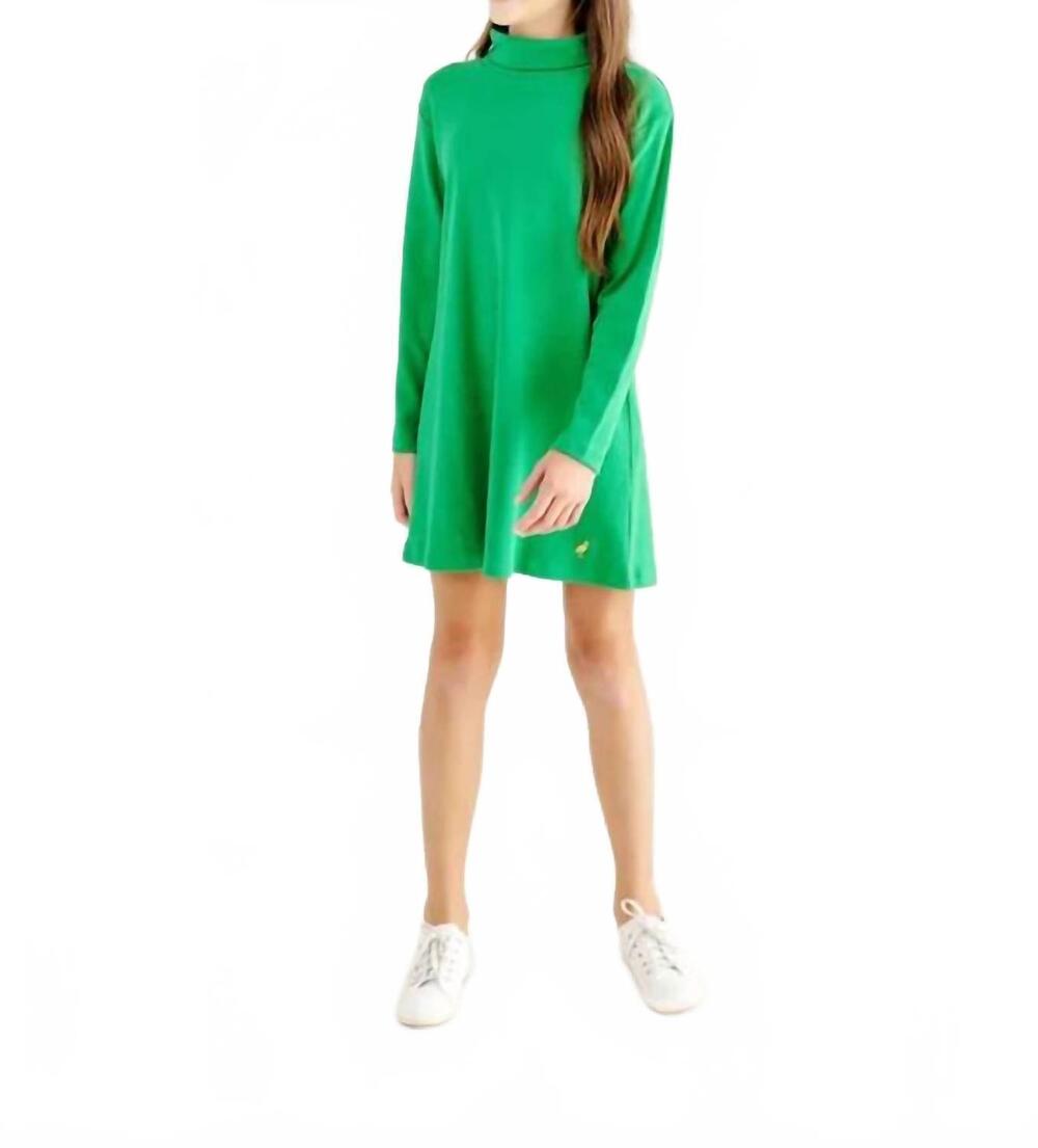 NEW BEAUFORT BONNET tatum long sleeves dress in kiawah kelly green